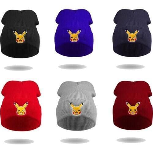 Pokemon Go Knitted Hat TAKARA TOMY Anime Pikachu Figure Hip Hop Boy Girl Caps Winter Kids Hats Party Supplies Christmas Gift