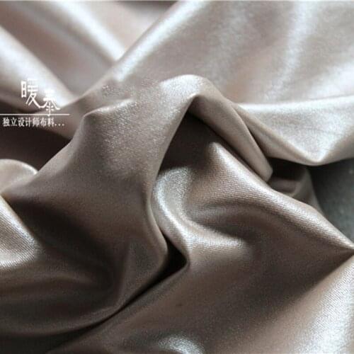 Knit Coated Stretch Cotton Fabric Khaki Similar to Leather DIY Locomotive Coat Tights Windbreaker Dress Designer Fabric