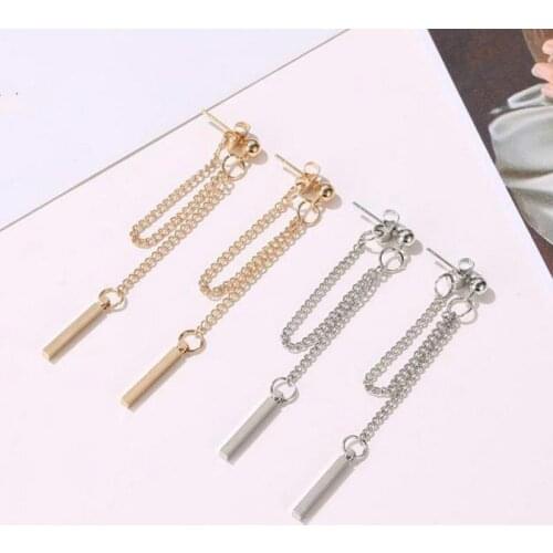 Korean 6.5cm Long Earrings For Women Gold Silver Color Earing Drop Earings Jewelry Oorbellen Pendientes Fashion Tassel Earrings