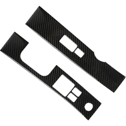 1 Pair Carbon Fiber Door Window Lift Switch Panel Trim Cover Fit For Nissan 350Z 2006 2007 2008 2009