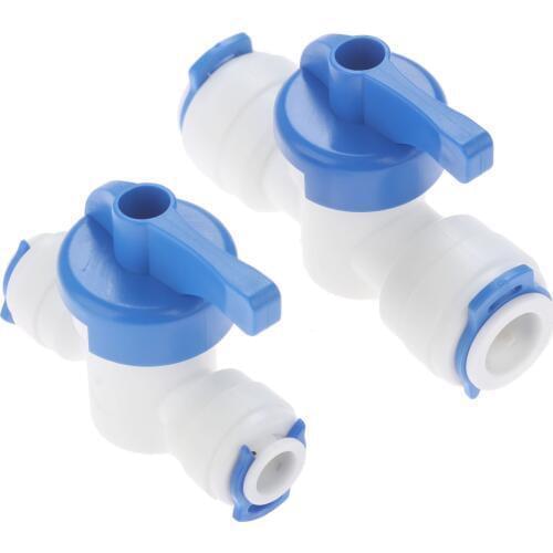1Pc RO Straight 1/4" 3/8" OD Hose Quick Connection Control Fittings Plastic Water Ball Valve Reveser Osmosis Aquarium Fittings