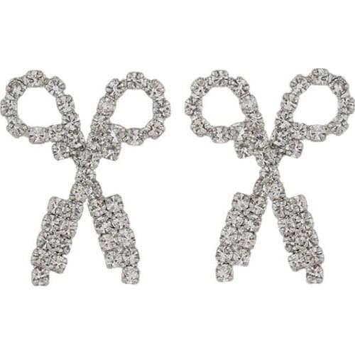 10 pair/lot fashion jewelry accessories metal rhinestone scissors earrings