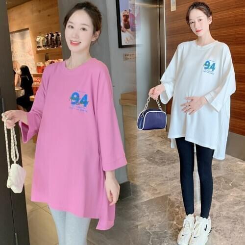 1962# Maternity Clothes Spring Autumn Cotton O Neck Maternity Tops Clothes for Pregnant Women Casual T Shirt Dress