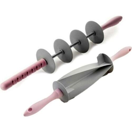 2-Piece Set Adjustable Blade Roller Pin Croissant Cutter Multi-Function Bread Slicer Set Stainless Steel Croissant