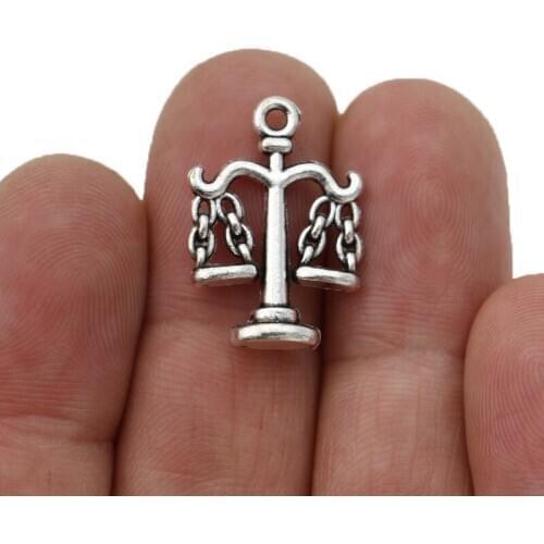20pcs Tibetan Silver Plated Libra Balance Charms Pendants for Jewelry Making Earrings Bracelet DIY Handmade Craft 22x16mm
