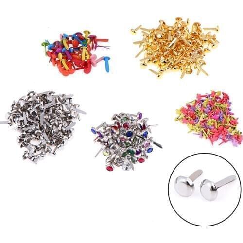 50/100Pcs DIY Iron Round Metal Mini Brads For Scrapbooking Accessories Embellishment Fastener Handmade Crafts