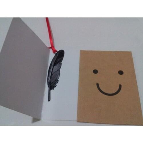 Elegant black rose leaf cage butterfly feather metal gift bookmark 50 pcs per lot