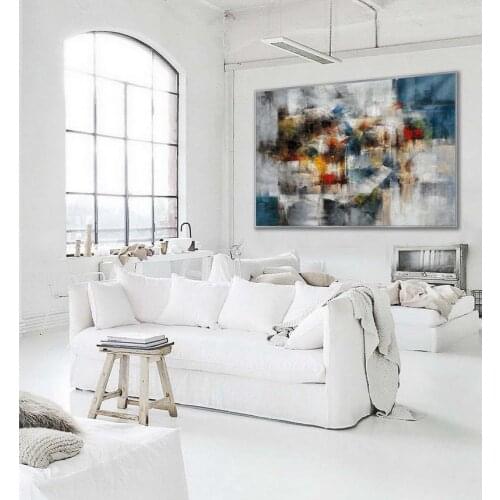 Texture Abstract Oversize Modern Contemporary Canvas Wall Art Hand Painted Extra Large Textured Artwork Horizontal Oil Painting