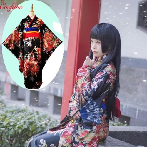 Anime Hell Girl Supia-yisol Jigoku Shoujo Enma Ai Cosplay Outfit Japanese Kimono Maid Lolita Costume Princess Dress Vestidos new