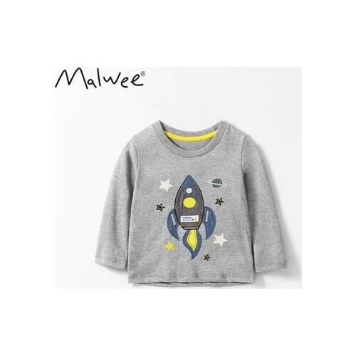 Childrens Long-sleeved T-shirt Spring Autumn New Baby Boy Cartoon Print T Shirt Childrens T-shirt Top Tees Cotton Baby Clothes