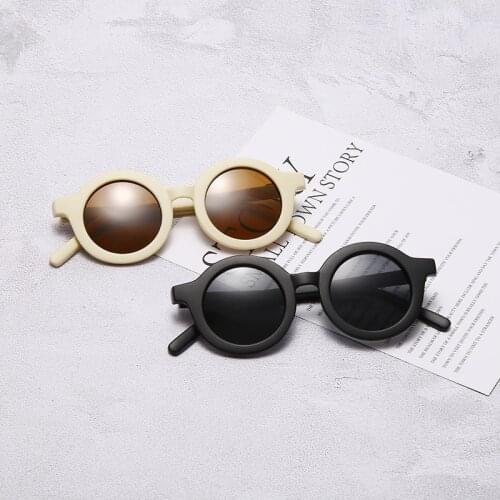 With Case Kids Sunglasses 2021 New Children Sunglass Color Rubber Round Unisex Fashion Boy Girl Famous Brand Sun Glases UV400