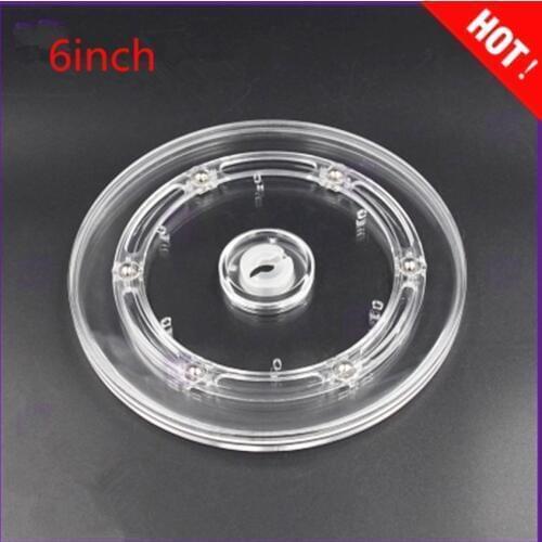 Diameter: 6inch Transparent Acrylic rotary Lazy Susans turntable display rack rotating base swivel plate