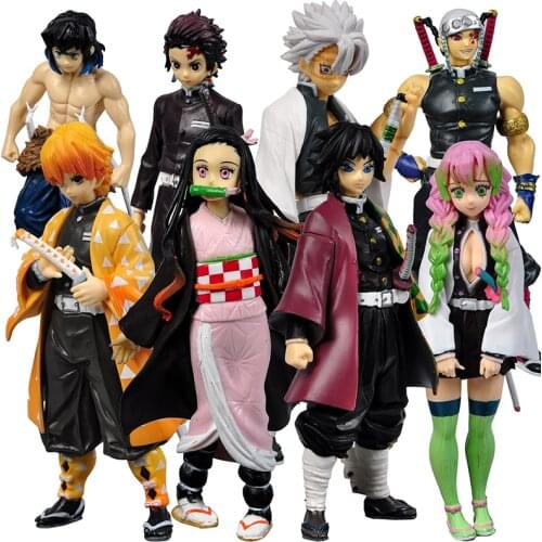 Hot Sale Anime Demon Slayer Kimetsu No Yaiba Figure Kamado Tanjirou Action Figure Agatsuma Zenitsu Nezuko Warrior PVC Model Toys