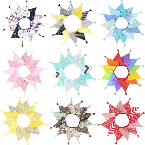 23 Kinds 3.2m 12 Flags Cotton Banner Tassels Pennant Garland Children Kids Baby Shower Birthday Bunting Wedding Party Decor