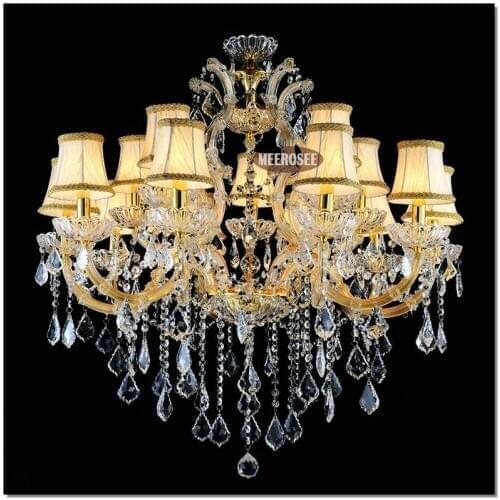 Cognac/Gold Cristal Chandelier Lighting Fixture Large Crystal Chandelier Lights Incandescent Lustre for Hotel Restaurant Foyer
