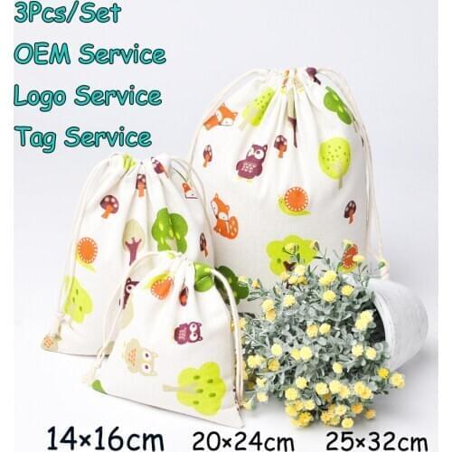 3Pcs/Set Fruit Drawsting bag Jewlery Organizer Perfume Gift Bag Dry Flower bag Brush Kit Pouch Fragrance Aroma Pouch