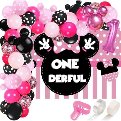Mickey mouse Balloon Garland Arch Kit Polka Dot Latex Globos Baby Shower Birthday Photography Backgrounds Party Decorations Ball