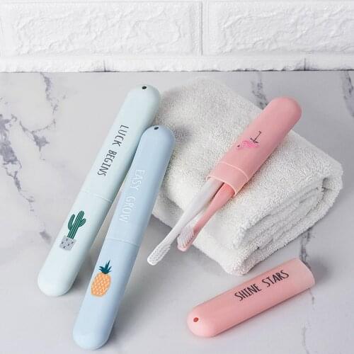 Fashion Plant Print Toothbrush Box Holder Organizer Storage Cover Case Travel Accessories