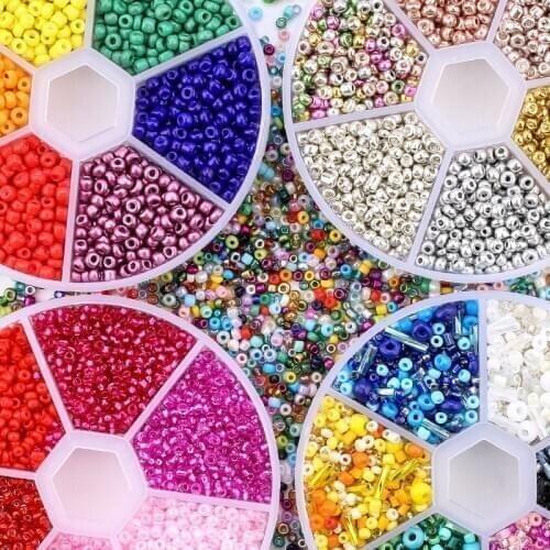 2/3mm Round Glass Seed Bead Charm plated color Czech beads round Spacer bead DIY Bracelet clothing badge Accessories