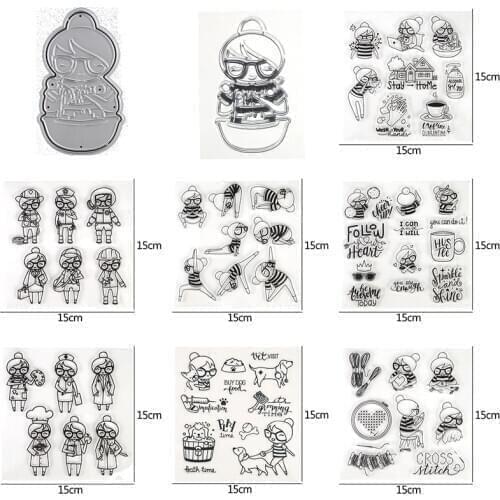 Girls Playing With Dog Exercise Dressing All Walks of Life Keep Clean Encourage Words Clear Silicone Stamps DIY Craft 2020 New