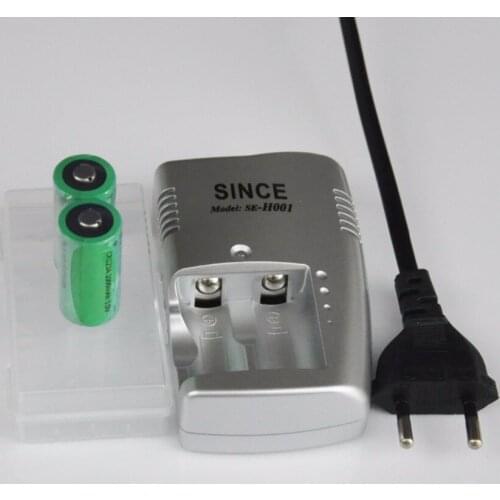 2-4pcs CR123A 3V Rechargeable lithium ion battery CR 123A 1000mAh 16340 3.2V LiFePo4 cell + EU charger storage case for camera