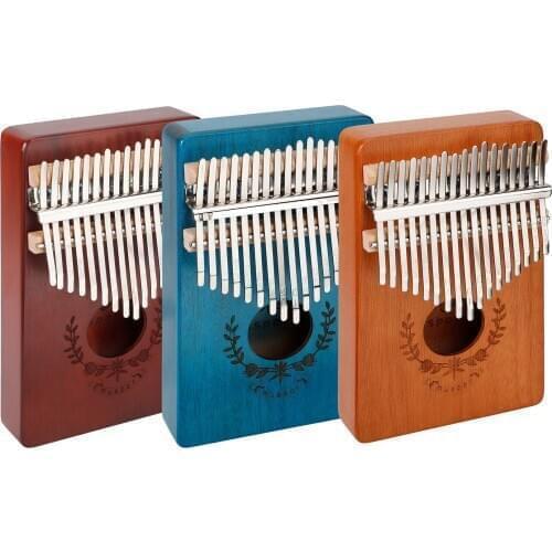 17 keys top-solid mahogany thumb piano kalimba /Mbira /Likembe/Sanza/ Musical instrument 3 color to choose with English Book