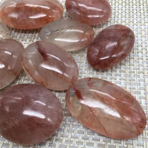 Natural gemstone red healer palm crystal healing stones for garden decoration