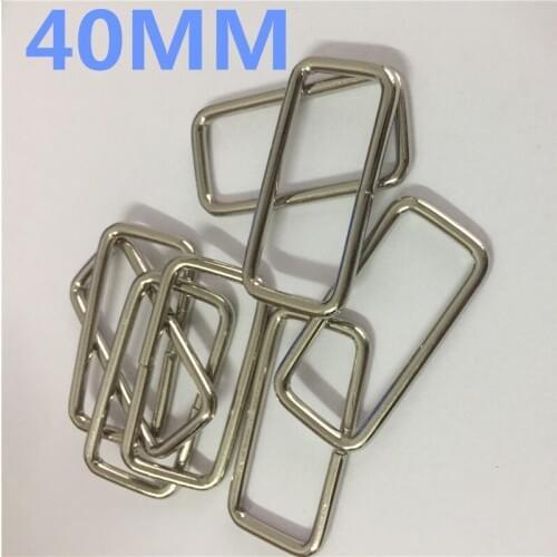 20pcs 40mm 1.6"in Rectangle Metal Dee Ring D Webbing Belt Ribbon Buckle Strap Adjuster (Silver) No Welded D webbing Belt buckle