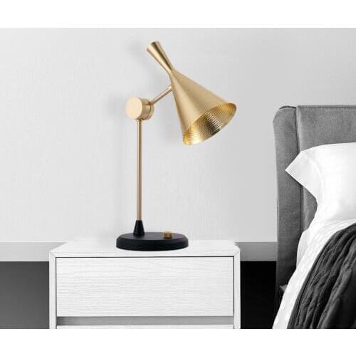 Luxury modern horn cover desk lamp post modern metal industrial style living room bedroom study adjustable desk lamp