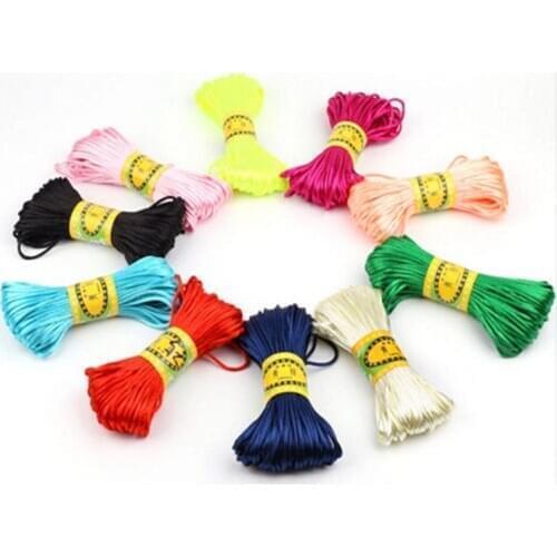 New Hot 20M/Lot Satin Cords DIY String Cord Nylon Rope Accessary&Findings For Baby Silicone Teething Bead Necklace Jewelry Cord