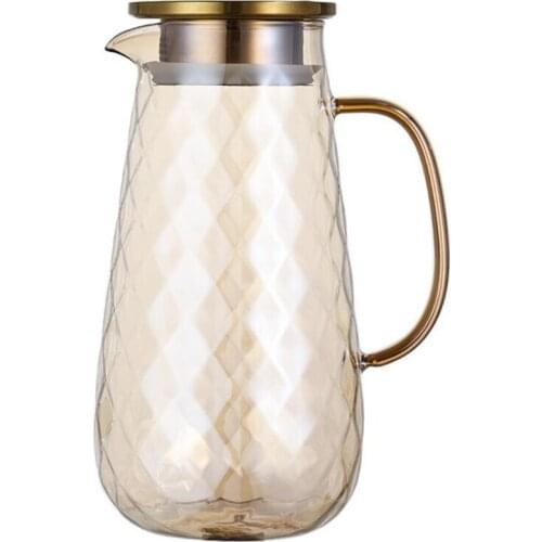 New 54Oz Glass Pitcher with Lid Iced Tea Pitcher Water Jug Hot Cold Water Ice Tea Wine Coffee Milk and Juice Beverage Carafe