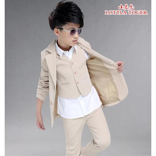 Boys wedding suit Kids Tuxedos Page boy Outfits 3 pieces Autumn Clothing sets Boys blazer suit Corduroy Occasion Suits