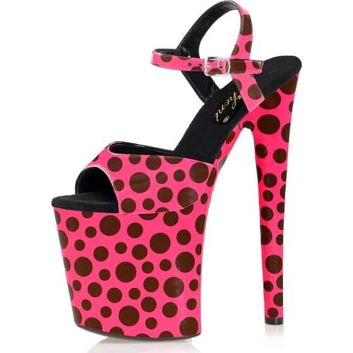 Wave point 20CM Nightclub Pole Dance Shoes High Platform Sandals Women Stripper Heels Open Toe Sexy Fetish Party Gothic Models