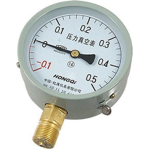 Air Water -0.1-0.5 Mpa Black Hand Round Compound Gauge