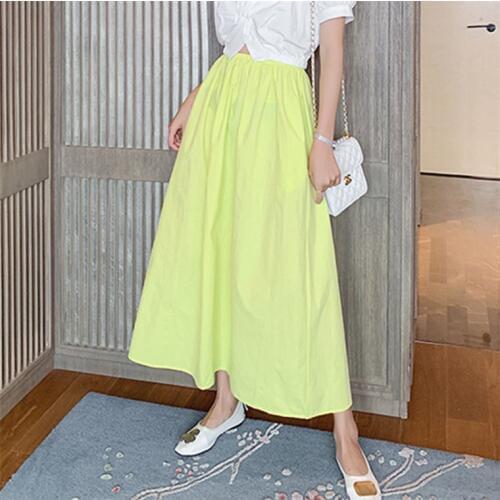 2020 Autunm Women Linen Cotton Long Skirts Elastic Waist Pleated Maxi Skirts Beach Boho Vintage Summer Skirts plus size 6xl 7xl