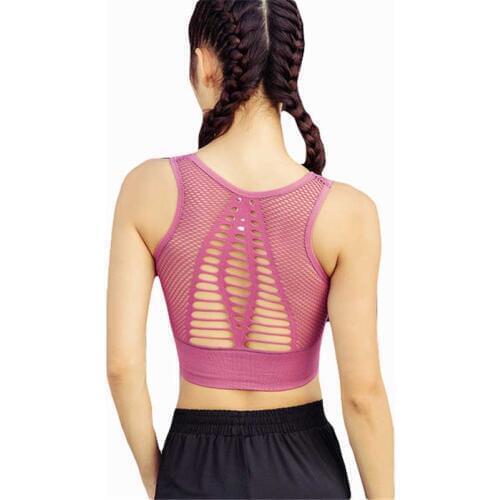 Women Sport Fitness Gym Bra Tops Workout Training Vest Female Exercise Top Running Wireless Womens Yoga Tank Underwear WX131