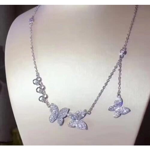 VCC14 Inlaid zircon womens necklace short clavicle Zircon Pendant