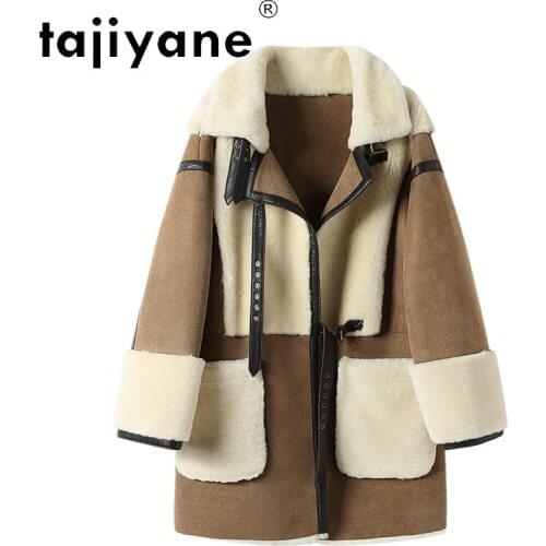 Winter Women Coat 2021 Real Fur Coats Woman 100% Wool Jackets Female Long Parkas Clothing Mulheres Casacos TN536
