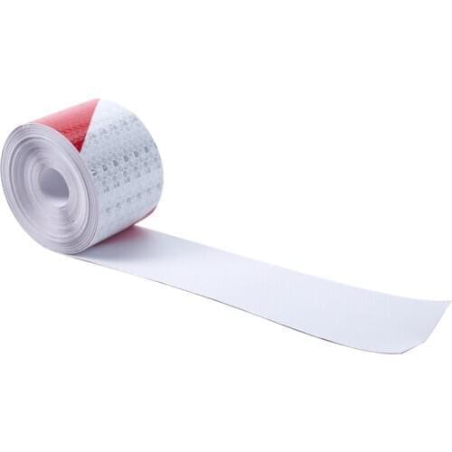 10m x 5cm Safety Warning Tape Reflective Tape Self adhesive Tape Reflective Strip Traffic Reflective Stickers Color: red + white