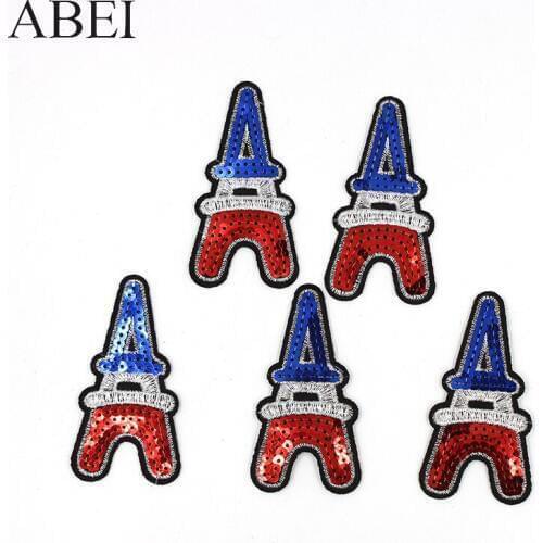 10pcs/lot Embroidered Clothes Motif Badge Sequined Iron On Appliqued Diy Patchwork Stickers Sewing Patches for Jeans Bags Shoes