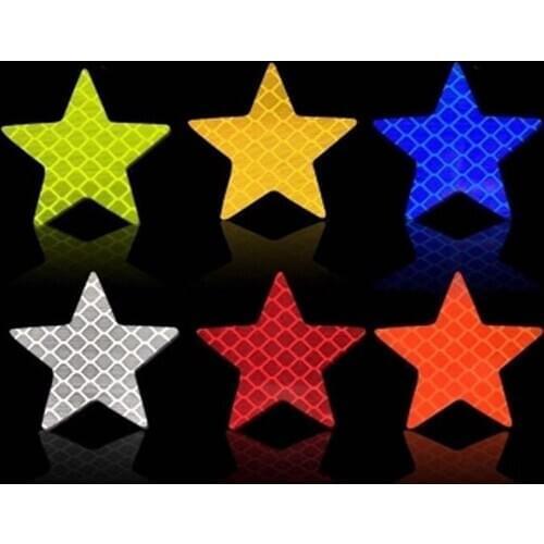 10Pcs Car Door Sticker 5cm Decal Star Warning Tape Car Reflective Stickers Reflective Strips Car-styling 5 Colors Safety