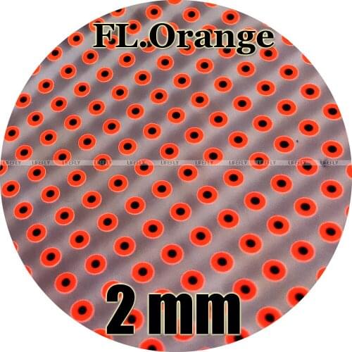 2mm Flat FL.Orange / Wholesale 700 Flat Eyes, Fly Tying, Jig Tying, Lure Making, Spinnerbaits