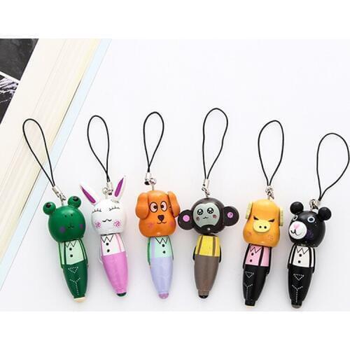 36 pcs/lot Cartoon Animal Wood Ballpoint pen Mini Pig Bear Dog Portable ball pen Stationary gift office material school supplies