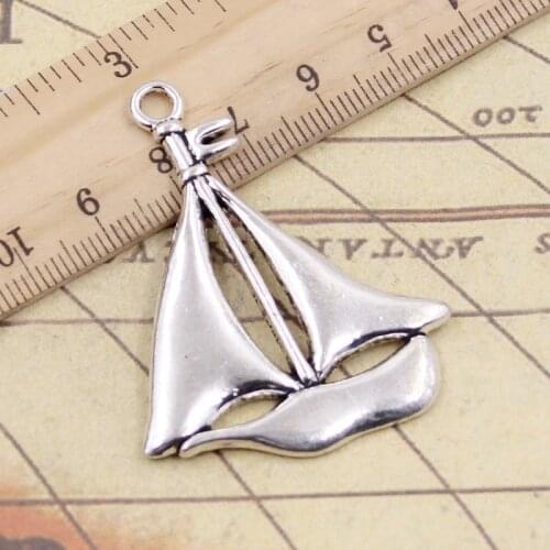 5pcs Charms Sailing Ship Sailboat 49x39mm Tibetan Silver Color Pendants Antique Jewelry Making DIY Handmade Craft