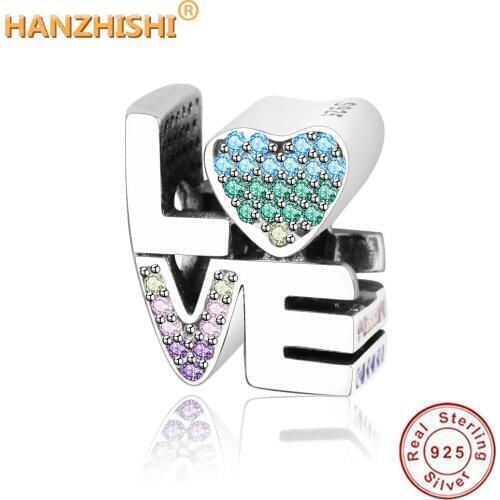 Special LOVE Charm With Mix CZ Fits Original Pandora Charm Bracelet 2018 Summer Collection 925 Sterling Silver Jewelry Berloque