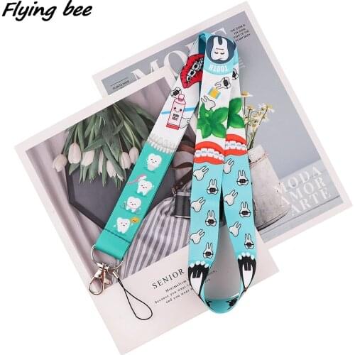 Flyingbee Protect Teeth KeyChain Lanyard For Doctor Dentist Hanging Neck Phone Lanyard ID Card Badge Holder Lariat Lanyard X1711