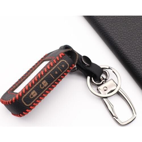 Genuine Leather Key Cover Case For Starline E90 E91 E60 E61 E62 LCD Remote Control Only Two Way Car Alarm Keychain Case
