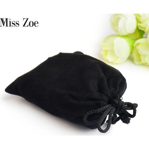 1piece Black velvet pouch 2.5*3.3inch Drawstring pocket jewelry package for necklace ring brooch pin bracelet dropshipping