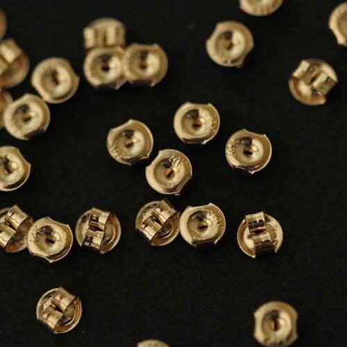 CMajor 14ct Gold Fine Jewelry Classic Minimal Simple Earrings Back Earring Lock For Kids Girls Women