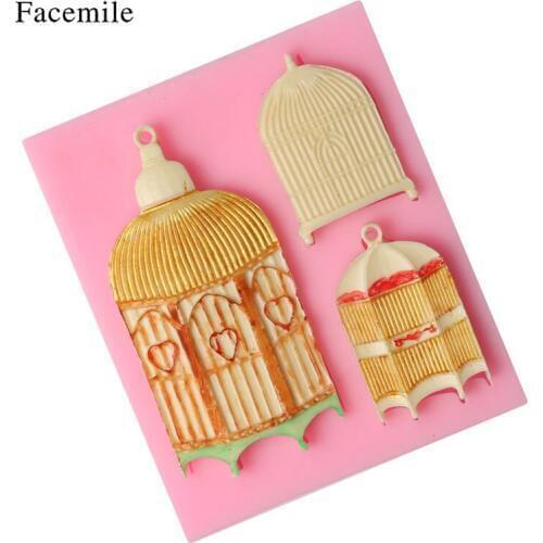 Birdcage House Fondant Cake Mold Chocolate Candy Lace Mould Kitchen Baking Sugarcraft Cake Decoration Tool Mould
